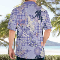Purple Palaka Crane and Flowers Hawaiian Shirt Japan Heritage Spirit LT9 - Polynesian Pride