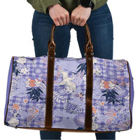Purple Palaka Crane and Flowers Travel Bag Japan Heritage Spirit LT9 Purple - Polynesian Pride