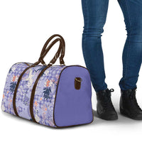 Purple Palaka Crane and Flowers Travel Bag Japan Heritage Spirit LT9 - Polynesian Pride