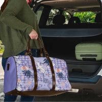 Purple Palaka Crane and Flowers Travel Bag Japan Heritage Spirit LT9 - Polynesian Pride