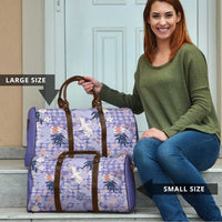 Purple Palaka Crane and Flowers Travel Bag Japan Heritage Spirit LT9 - Polynesian Pride
