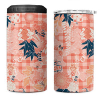 Red Palaka Crane and Flowers 4 in 1 Can Cooler Tumbler Japan Heritage Spirit LT9 One Size: 16 oz Red - Polynesian Pride