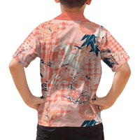 Red Palaka Crane and Flowers Family Matching Summer Maxi Dress and Hawaiian Shirt Japan Heritage Spirit LT9 - Polynesian Pride