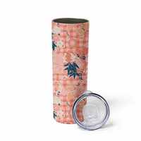 Red Palaka Crane and Flowers Skinny Tumbler Japan Heritage Spirit LT9 - Polynesian Pride