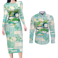 Personalized Japanese Kawaii Sushi Couples Matching Long Sleeve Bodycon Dress and Long Sleeve Button Shirt Green Wagara Palaka This Is How I Roll LT9 Green - Polynesian Pride