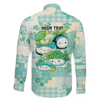Personalized Japanese Kawaii Sushi Family Matching Off Shoulder Maxi Dress and Hawaiian Shirt Green Wagara Palaka This Is How I Roll LT9 - Polynesian Pride