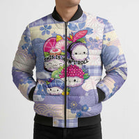 Personalized Japanese Kawaii Sushi Bomber Puffer Jacket Blue Wagara Palaka This Is How I Roll