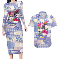 Personalized Japanese Kawaii Sushi Couples Matching Long Sleeve Bodycon Dress and Hawaiian Shirt Blue Wagara Palaka This Is How I Roll LT9 Blue - Polynesian Pride