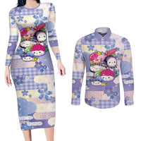 Personalized Japanese Kawaii Sushi Couples Matching Long Sleeve Bodycon Dress and Long Sleeve Button Shirt Blue Wagara Palaka This Is How I Roll LT9 Blue - Polynesian Pride