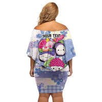 Personalized Japanese Kawaii Sushi Family Matching Off Shoulder Short Dress and Hawaiian Shirt Blue Wagara Palaka This Is How I Roll LT9 - Polynesian Pride