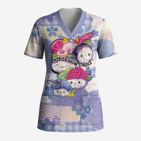 Personalized Japanese Kawaii Sushi Scrub Top Blue Wagara Palaka This Is How I Roll