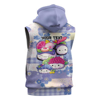 Personalized Japanese Kawaii Sushi Sleeveless Zip Hoodie Blue Wagara Palaka This Is How I Roll