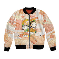 Personalized Japanese Kawaii Sushi Bomber Jacket Peach Wagara Palaka This Is How I Roll