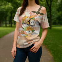 Personalized Japanese Kawaii Sushi Cross Shoulder Shirt Peach Wagara Palaka This Is How I Roll