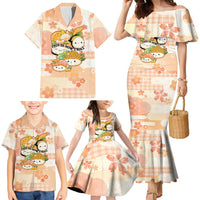 Personalized Japanese Kawaii Sushi Family Matching Mermaid Dress and Hawaiian Shirt Peach Wagara Palaka This Is How I Roll LT9 - Polynesian Pride
