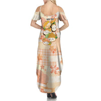 Personalized Japanese Kawaii Sushi Family Matching Summer Maxi Dress and Hawaiian Shirt Peach Wagara Palaka This Is How I Roll LT9 - Polynesian Pride