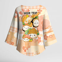 Personalized Japanese Kawaii Sushi Kimono Sleeve Blouse Peach Wagara Palaka This Is How I Roll