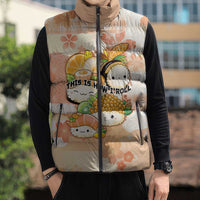 Personalized Japanese Kawaii Sushi Sleeveless Puffer Jacket Peach Wagara Palaka This Is How I Roll
