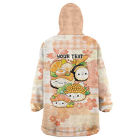 Personalized Japanese Kawaii Sushi Wearable Blanket Hoodie Peach Wagara Palaka This Is How I Roll