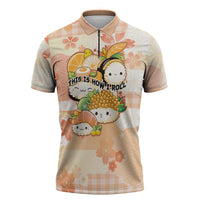 Personalized Japanese Kawaii Sushi Zipper Polo Shirt Peach Wagara Palaka This Is How I Roll