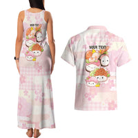 Personalized Japanese Kawaii Sushi Couples Matching Tank Maxi Dress and Hawaiian Shirt Pink Wagara Palaka This Is How I Roll LT9 - Polynesian Pride