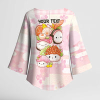 Personalized Japanese Kawaii Sushi Kimono Sleeve Blouse Pink Wagara Palaka This Is How I Roll