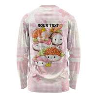 Personalized Japanese Kawaii Sushi Long Sleeve Shirt Pink Wagara Palaka This Is How I Roll