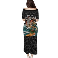 Personalized Japanese Koi Fish Ramen Family Matching Puletasi and Hawaiian Shirt Tiki Surfing Wagara Hibiscus Pattern LT9 - Polynesian Pride