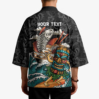 Personalized Japanese Koi Fish Ramen Kimono Tiki Surfing Wagara Hibiscus Pattern