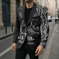 Black Guam Latte Stone Tribal Tattoo Blazer Hafa Adai Six 7 One - Polynesian Pride