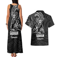 Black Guam Latte Stone Tribal Tattoo Couples Matching Tank Maxi Dress and Hawaiian Shirt Hafa Adai Six 7 One LT9 - Polynesian Pride