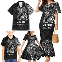 Black Guam Latte Stone Tribal Tattoo Family Matching Mermaid Dress and Hawaiian Shirt Hafa Adai Six 7 One LT9 - Polynesian Pride