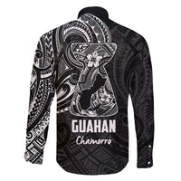 Black Guam Latte Stone Tribal Tattoo Family Matching Puletasi and Hawaiian Shirt Hafa Adai Six 7 One LT9 - Polynesian Pride