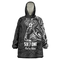 Black Guam Latte Stone Tribal Tattoo Wearable Blanket Hoodie Hafa Adai Six 7 One LT9 One Size Black - Polynesian Pride