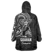 Black Guam Latte Stone Tribal Tattoo Wearable Blanket Hoodie Hafa Adai Six 7 One LT9 - Polynesian Pride