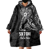 Black Guam Latte Stone Tribal Tattoo Wearable Blanket Hoodie Hafa Adai Six 7 One LT9 - Polynesian Pride