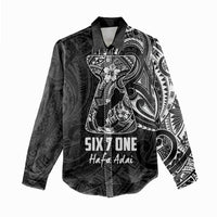 Black Guam Latte Stone Tribal Tattoo Women Casual Shirt Hafa Adai Six 7 One LT9 - Polynesian Pride