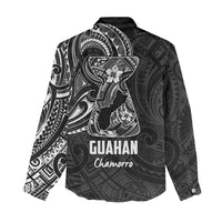 Black Guam Latte Stone Tribal Tattoo Women Casual Shirt Hafa Adai Six 7 One LT9 - Polynesian Pride