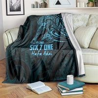 Blue Guam Latte Stone Tribal Tattoo Blanket Hafa Adai Six 7 One