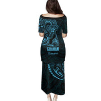 Blue Guam Latte Stone Tribal Tattoo Family Matching Puletasi and Hawaiian Shirt Hafa Adai Six 7 One LT9 - Polynesian Pride
