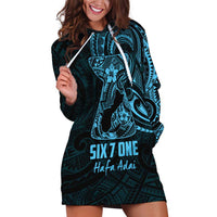 Blue Guam Latte Stone Tribal Tattoo Hoodie Dress Hafa Adai Six 7 One LT9 Blue - Polynesian Pride