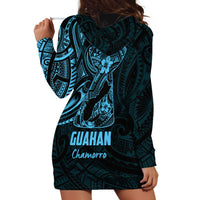 Blue Guam Latte Stone Tribal Tattoo Hoodie Dress Hafa Adai Six 7 One LT9 - Polynesian Pride