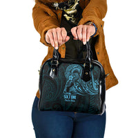 Blue Guam Latte Stone Tribal Tattoo Shoulder Handbag Hafa Adai Six 7 One