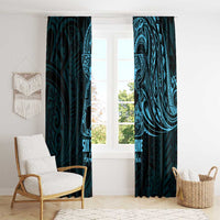 Blue Guam Latte Stone Tribal Tattoo Window Curtain Hafa Adai Six 7 One