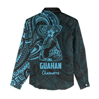Blue Guam Latte Stone Tribal Tattoo Women Casual Shirt Hafa Adai Six 7 One LT9 - Polynesian Pride
