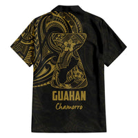 Gold Guam Latte Stone Tribal Tattoo Family Matching Summer Maxi Dress and Hawaiian Shirt Hafa Adai Six 7 One LT9 - Polynesian Pride