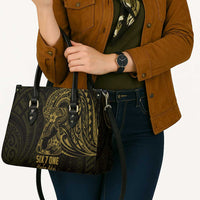Gold Guam Latte Stone Tribal Tattoo Leather Bag Hafa Adai Six 7 One - Polynesian Pride
