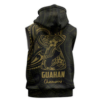 Gold Guam Latte Stone Tribal Tattoo Sleeveless Hoodie Hafa Adai Six 7 One LT9 - Polynesian Pride