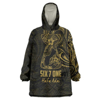 Gold Guam Latte Stone Tribal Tattoo Wearable Blanket Hoodie Hafa Adai Six 7 One LT9 One Size Gold - Polynesian Pride