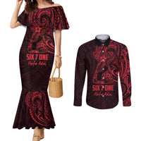 Oxblood Guam Latte Stone Tribal Tattoo Couples Matching Mermaid Dress and Long Sleeve Button Shirt Hafa Adai Six 7 One LT9 Oxblood - Polynesian Pride